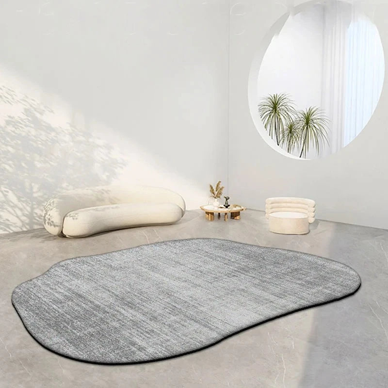 Cream Irregular Soft Fluffy Area Rug