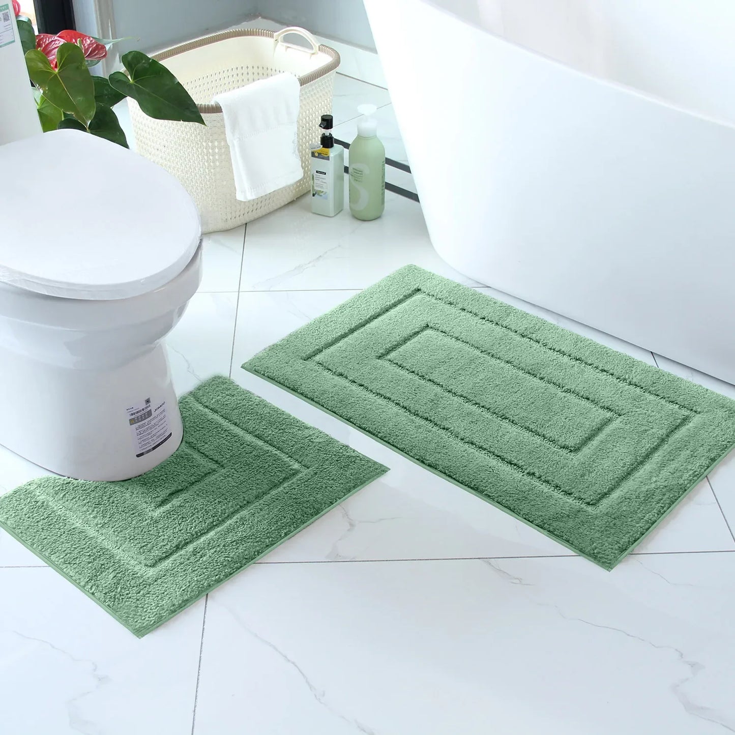 Plush Bathroom Floor Mat Shaped Design Absorbent Non-Slip Foot Rug Bathtub Entrance Door Small Carpet Home Decor
