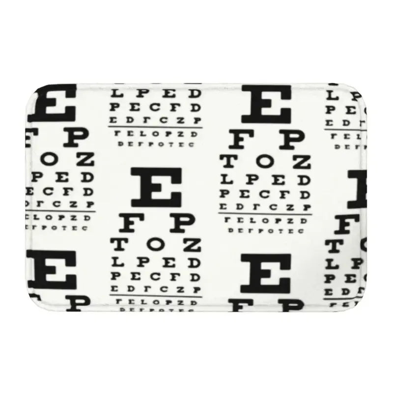 Snellen Eye Chart Doormat Optometrist Style Non-Slip Entrance Rug Kitchen Bathroom Garage Floor Mat