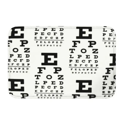 Snellen Eye Chart Doormat Optometrist Style Non-Slip Entrance Rug Kitchen Bathroom Garage Floor Mat