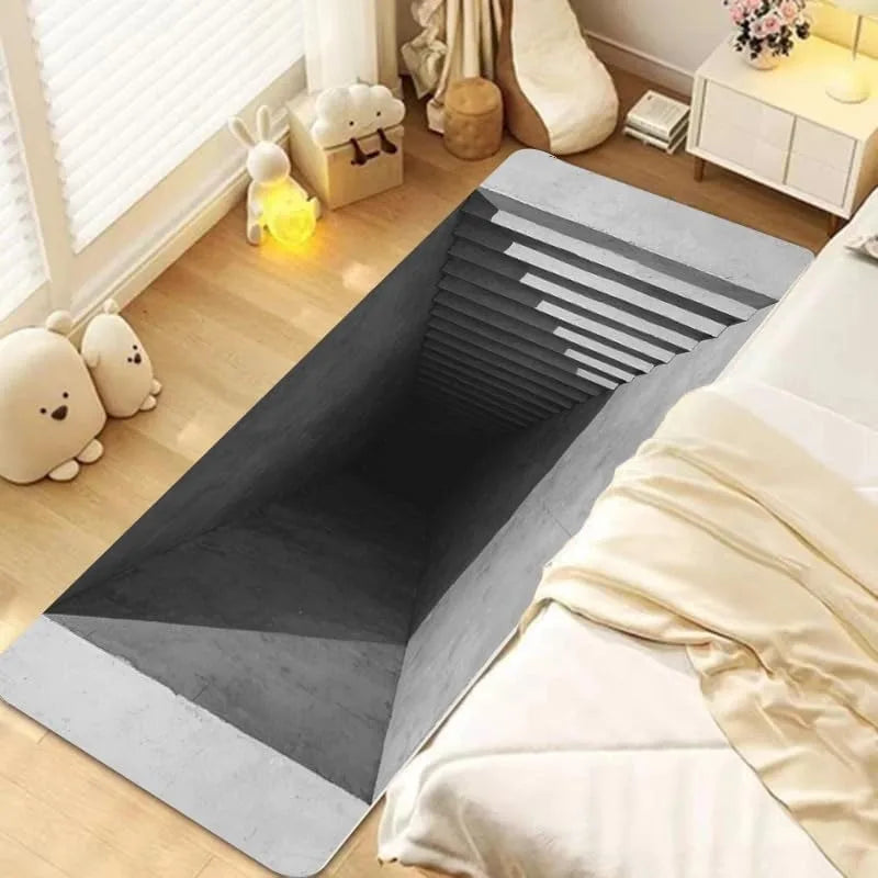 3D Optical Illusion Stone Staircase Runner Rug