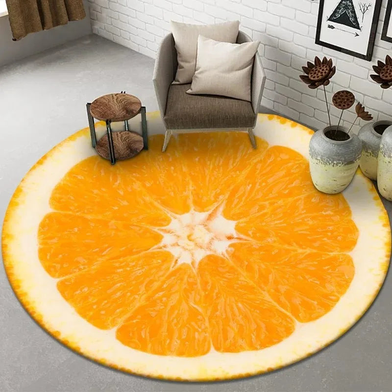 VIKAMA Round Fruit Pattern Area Rug