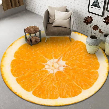 VIKAMA Round Fruit Pattern Area Rug