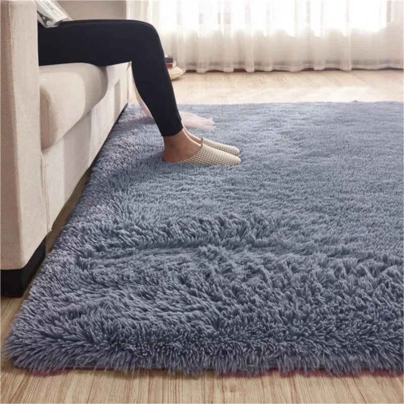 VIKAMA Solid Color Plush Fluffy Area Rug