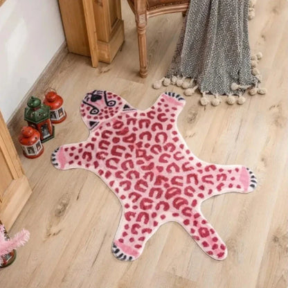 VIKAMA Cartoon Leopard Plush Soft Area Rug