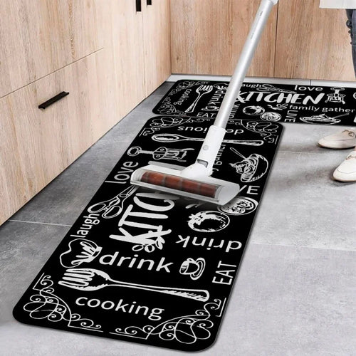 VIKAMA Crystal Pile Non-Slip Washable Kitchen Bathroom Rug Absorbent Floor Mat Home Decor