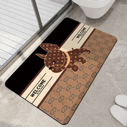 Luxury non-slip absorbent toilet mat