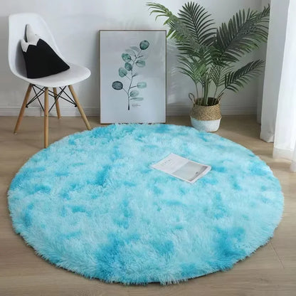 VIKAMA Modern Plush Round Rug Winter Warm Large Area Carpet Bedroom Living Room Bedside Floor Mat Home Decor