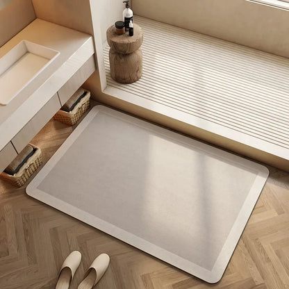 Absorbent non-slip diatom bath rug