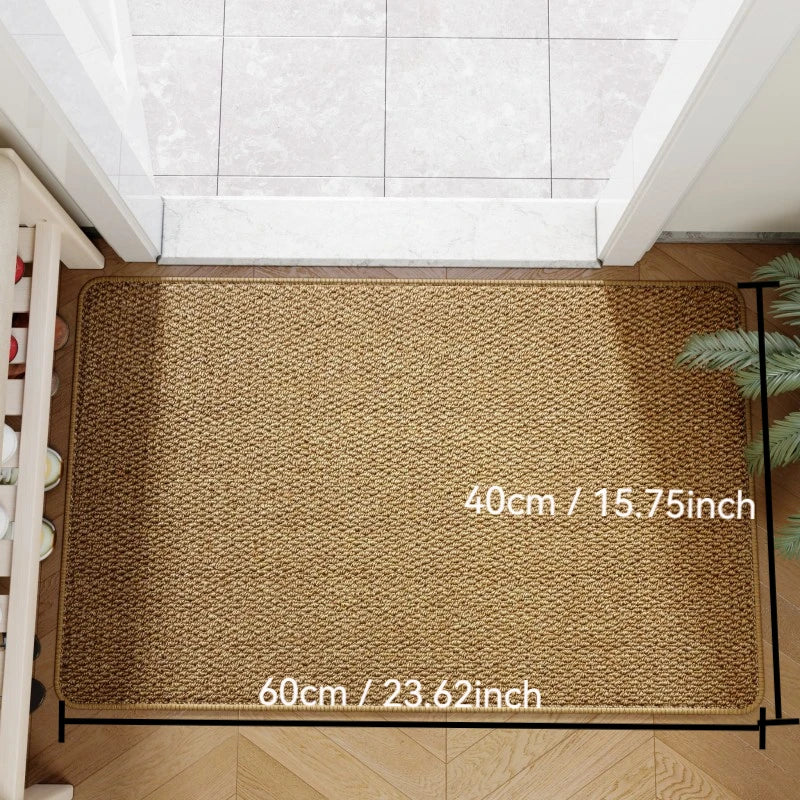 Durable faux jute entrance doormat