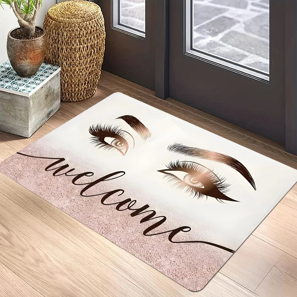 Eyelash Print Non-Slip Floor Mat