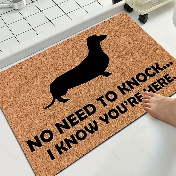 Funny Dachshund Chicken Welcome Mat
