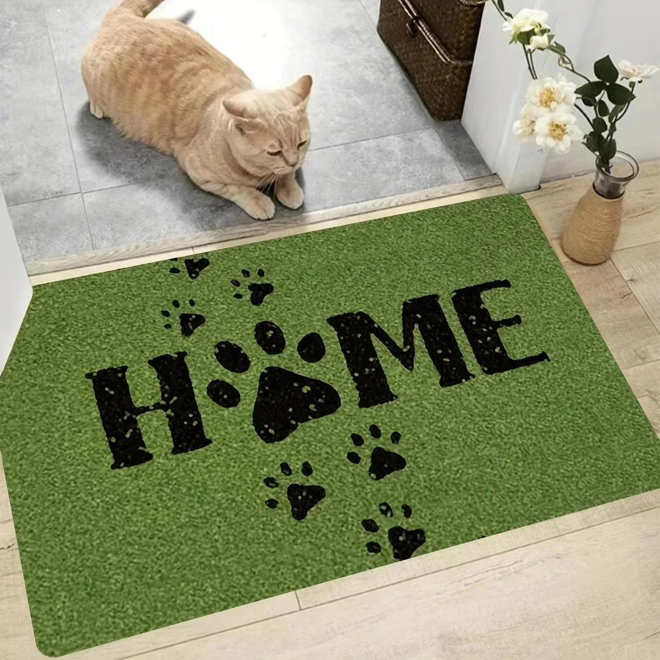 Pet Friendly Paw Print Door Mat