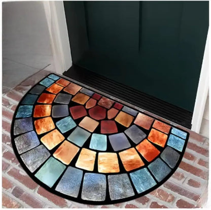 VIKAMA Retro Pattern Welcome Door Mat Non-Slip Indoor Outdoor Carpet