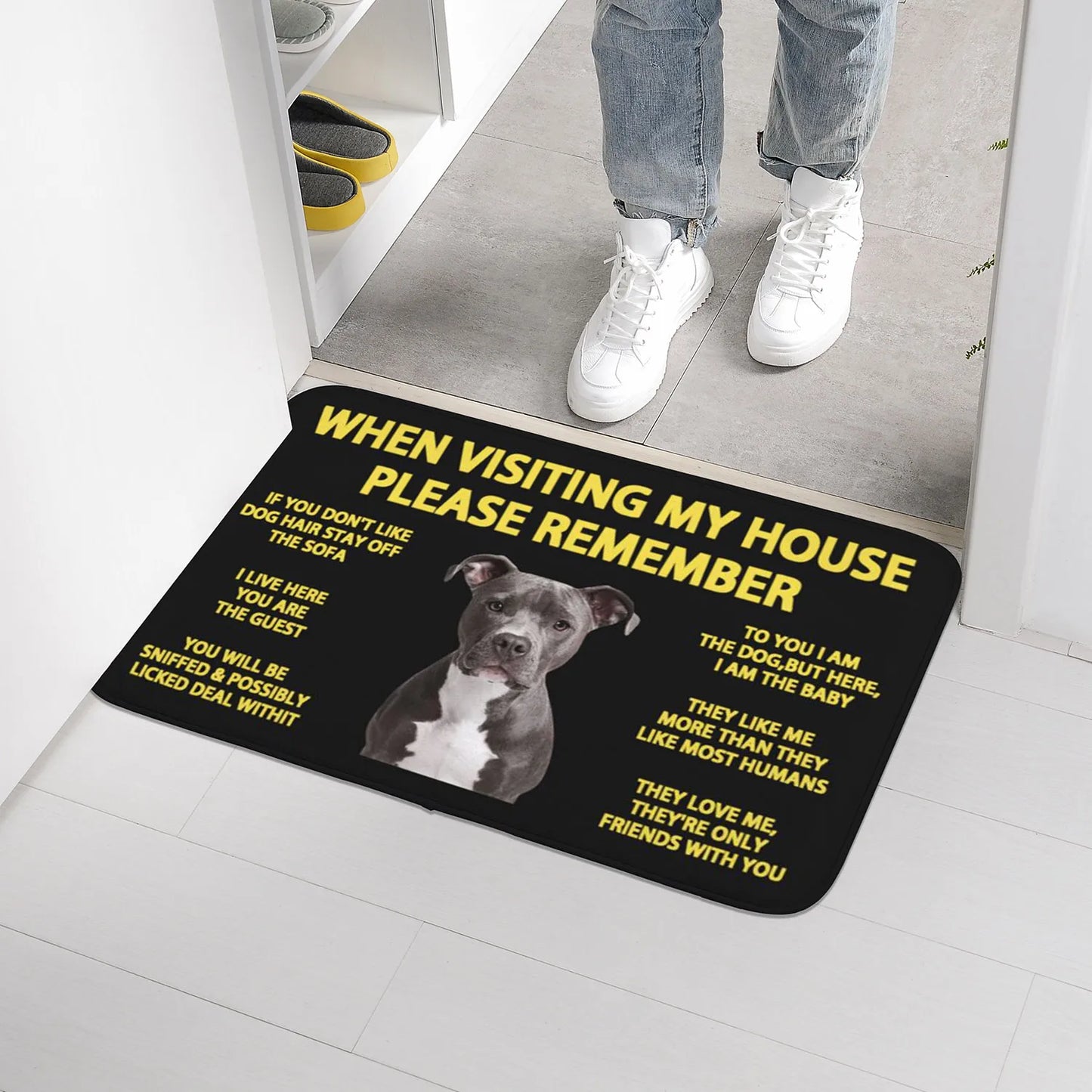 Staffordshire Bull Terrier Floor Door Bathroom Kitchen Mats Anti-Slip Indoor Doormat Garden Entrance Carpet Rug