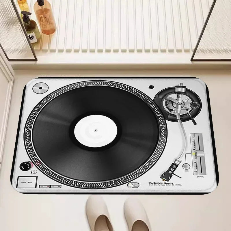 VIKAMA Record Player Theme Area Rug