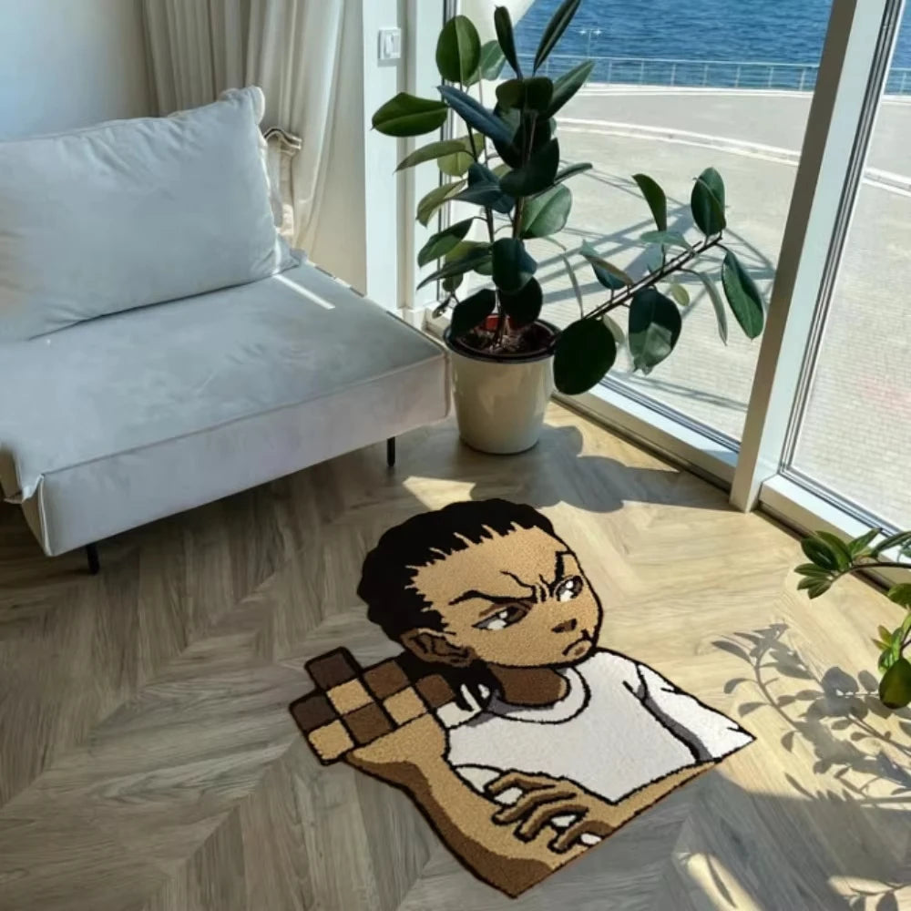 VIKAMA Cartoon Character Shaped Rug Kids Bedside Carpet Non-Slip Doormat Welcome Mat Bedroom Living Room Home Decor