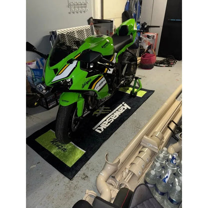 Kawasaki motorcycle anti-slip garage rug
