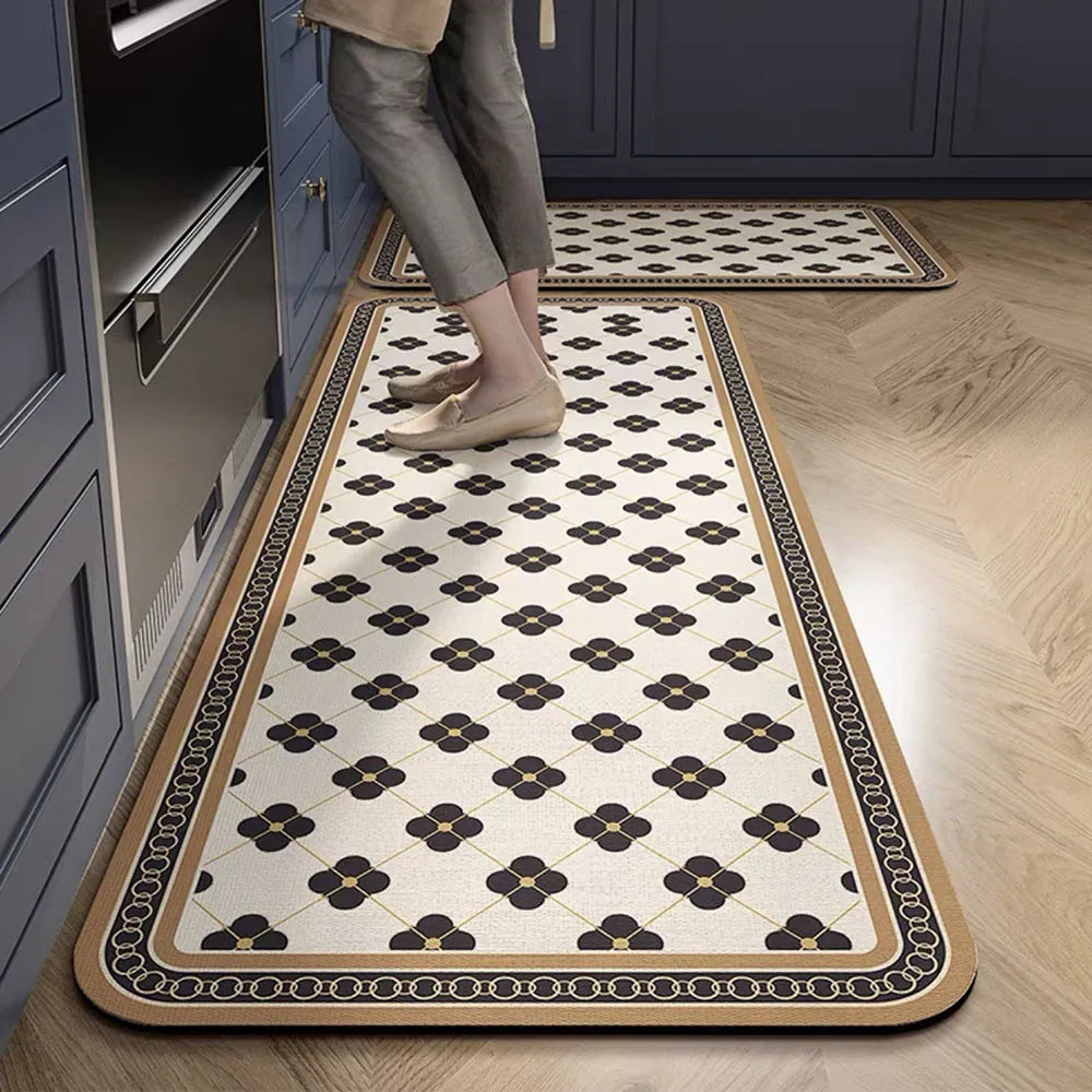 VIKAMA Kitchen Oil-Resistant Floor Mat Absorbent Quick-Dry Non-Slip Bathroom Doormat