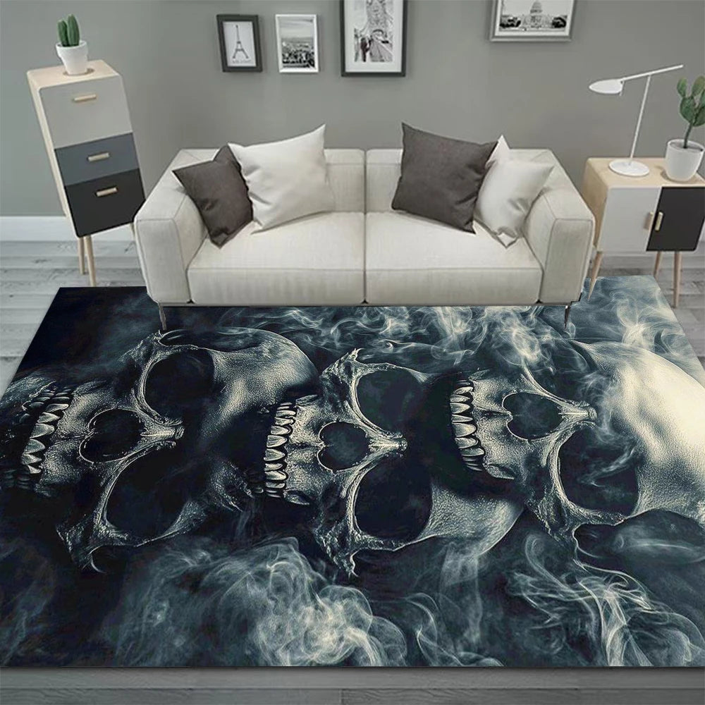 Vintage gothic bohemian black area rug