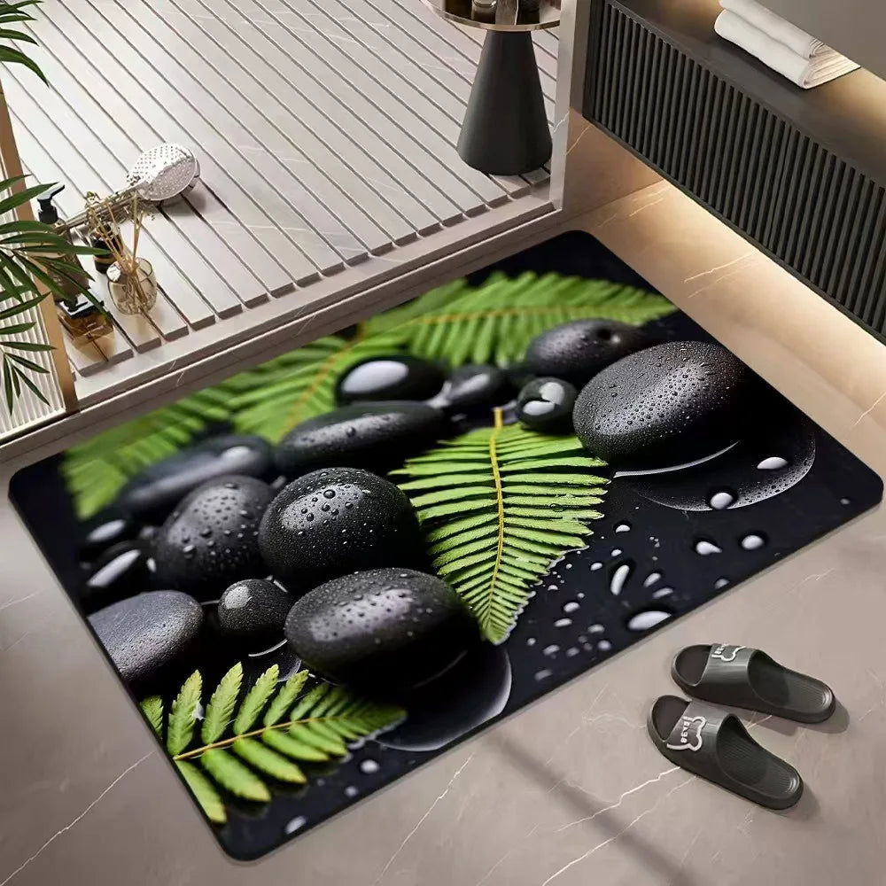 European Cobblestone 3D Effect Rug Non-Slip Carpet Living Room Bedroom Kitchen Entrance Home Decor Mat