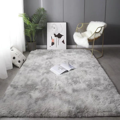 FORSWAN Gray Plush Velvet Area Rug