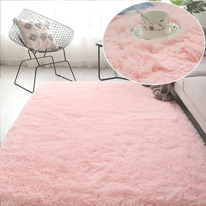 Fluffy plush living room area rug