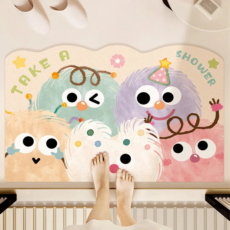 Cartoon quick-dry non-slip bath mat