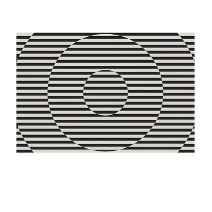 Classic Black & White Striped Plush Area Rug