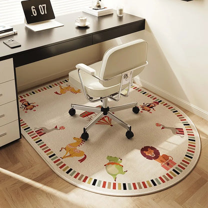 VIKAMA Chair Floor Mat Arched Non-Slip Bedroom Study Office Swivel Chair Rug