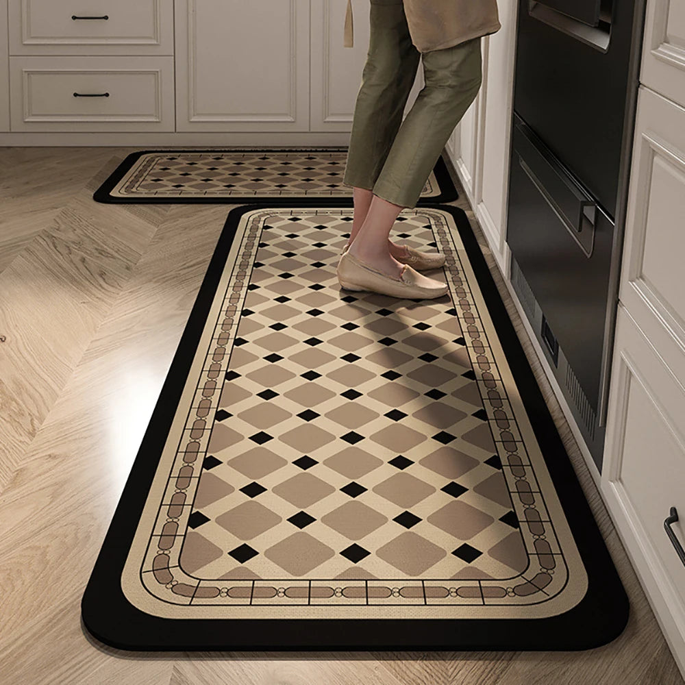 VIKAMA Kitchen Oil-Resistant Floor Mat Absorbent Quick-Dry Non-Slip Bathroom Doormat
