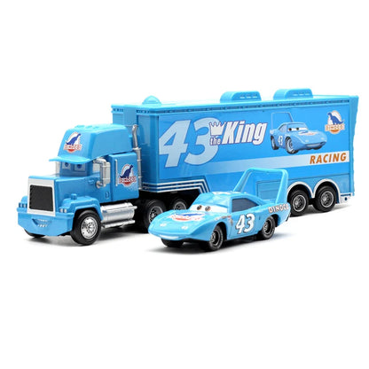 Disney Pixar Cars Lightning McQueen Diecast Truck Trailer Toy