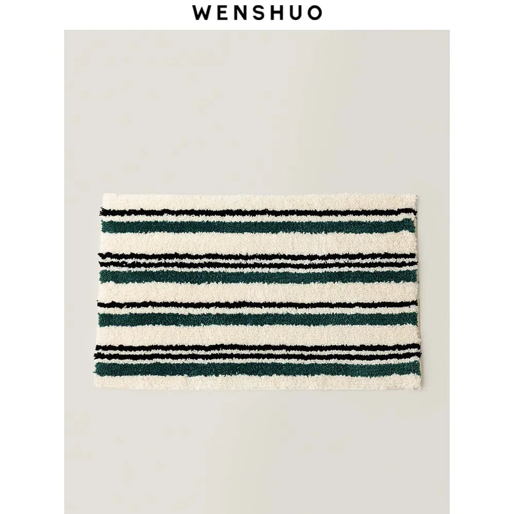 VIKAMA Korean-Style Soft Shaggy Rug: Slip-Resistant, Water-Absorbent, and Washable Bathroom and Entryway Decor Rug
