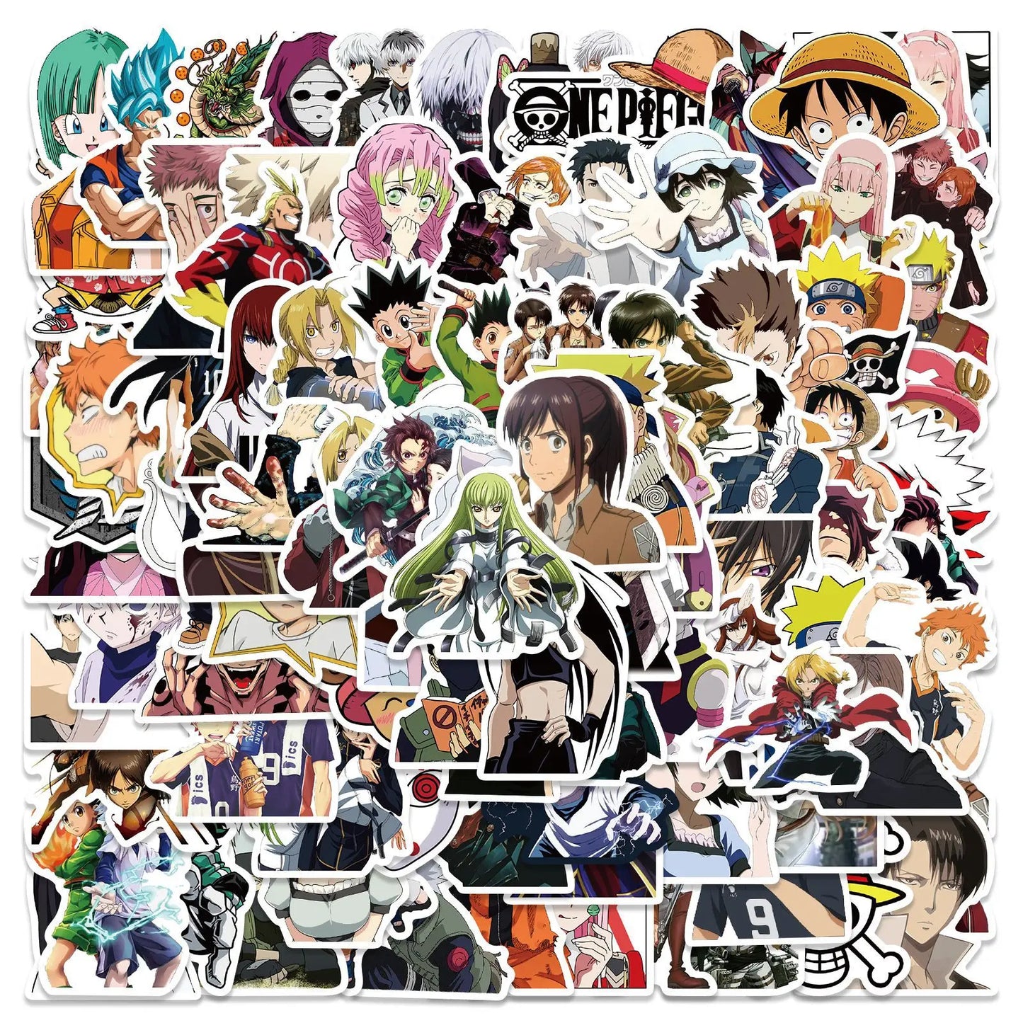 Mixed Anime Waterproof Sticker Set 100 Pieces