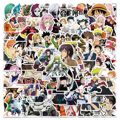 Mixed Anime Waterproof Sticker Set 100 Pieces