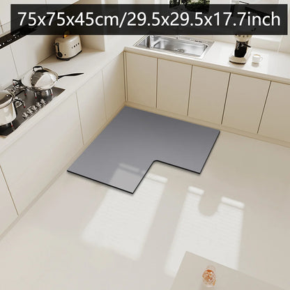 Solid Color Diatom Mud L-Shaped Mat