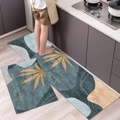Non-Slip Kitchen Mat Long Crystal Velvet Rug Absorbent Foot Mat Bedroom Living Room Doormat Small Carpet Home Decor