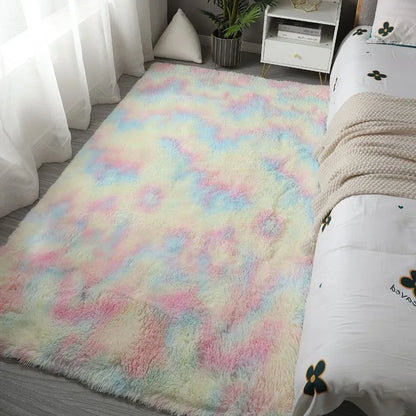 Pink Fluffy Girls Bedroom Area Rug