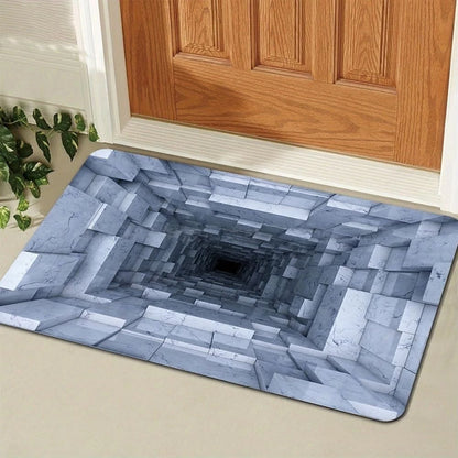 3D Brick Hole Illusion Doormat
