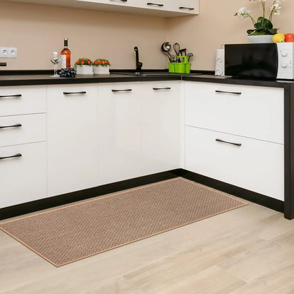Linen weave non-slip rubber bottom kitchen runner rug oil-resistant durable entry mat