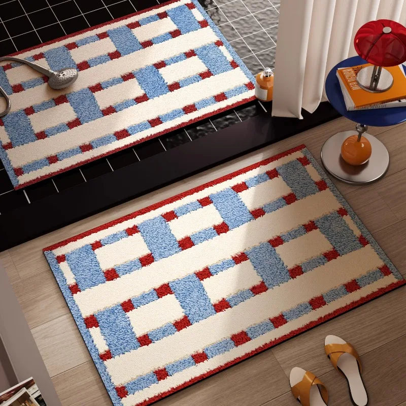 Bauhaus Bathroom Mat Diatom Mud Retro Absorbent Quick-Dry Non-Slip Foot Pad Dopamine Door Rug Home Decor