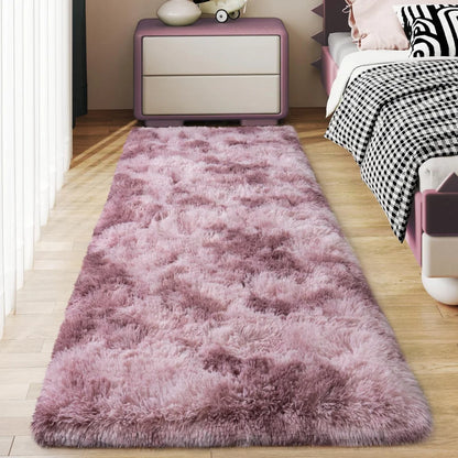 VIKAMA Ultra-Soft Running Rug Non-Slip Fluffy Bedroom Hallway Bedside Carpet