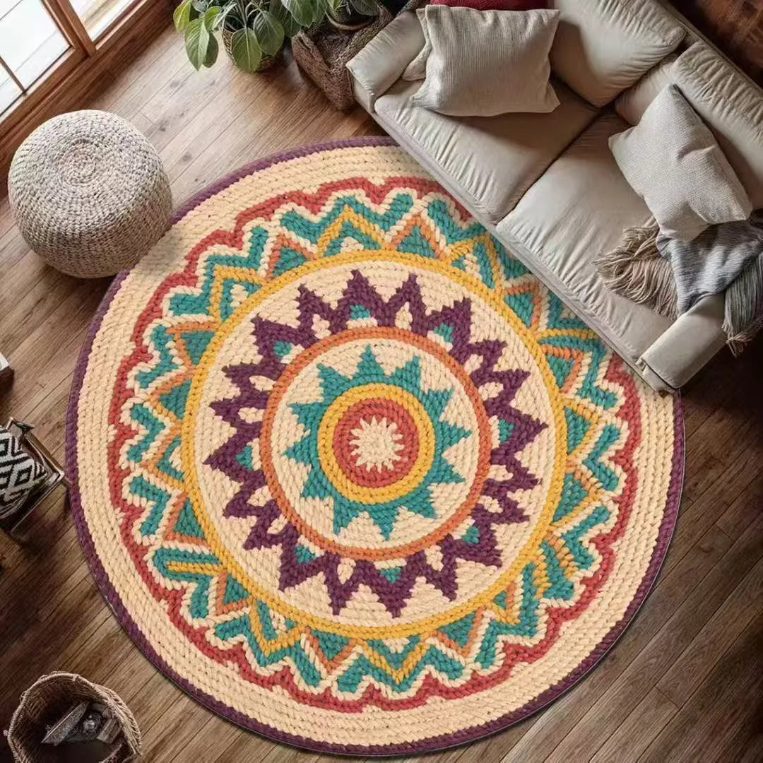 Bohemian Mandala Round Floor Rug