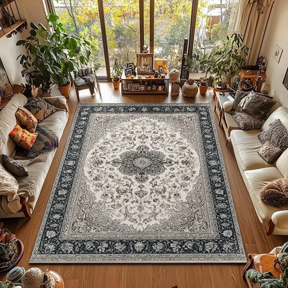 Retro washable anti-slip soft area rug