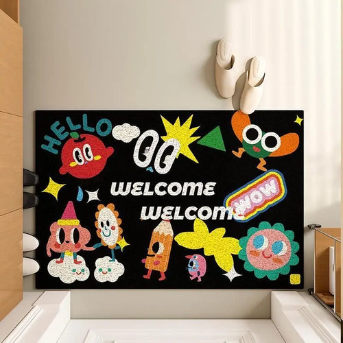 Silk Ring Door Mat Non-Slip Dirt-Resistant Bedroom Bathroom Entry Floor Carpet