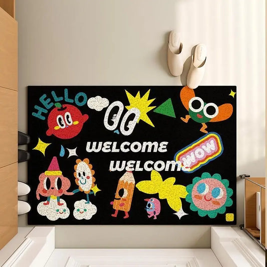 Silk Ring Door Mat Non-Slip Dirt-Resistant Bedroom Bathroom Entry Floor Carpet