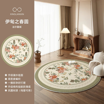 Medieval Style Round Light Luxury Washable Area Rug