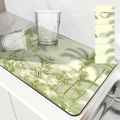 VIKAMA Diatomite Kitchen Mat Drainage Heat-Insulating Non-Slip Bathroom Doormat Home Decor