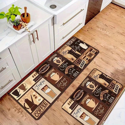 VIKAMA Cutlery Theme Kitchen Mat Washable Stain-Resistant Non-Slip Door Rug Home Decor