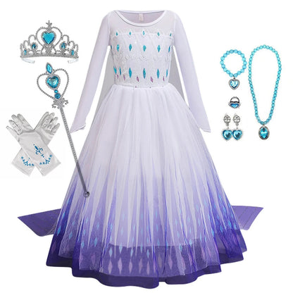 Disney Frozen 2 Elsa Princess Costume Dress For Girls